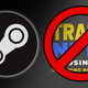 A Steam logo next to a crossed-out NFT logo.